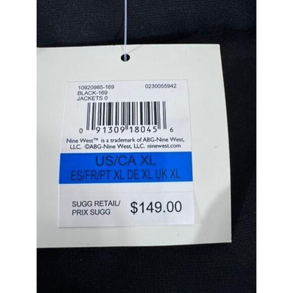 "ANNE KLEIN" Black, Velvet, Biker Jacket ,Lg Gold Hardware ,Zipper Pockets Sz XL - Picture 7 of 12